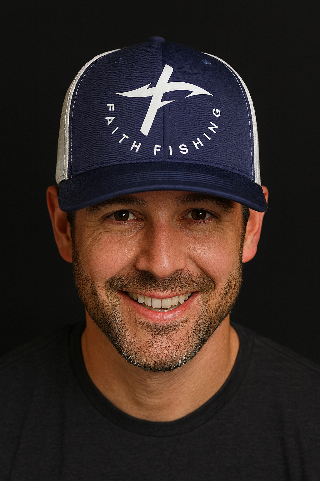F.F. Navy and White Trucker Cap