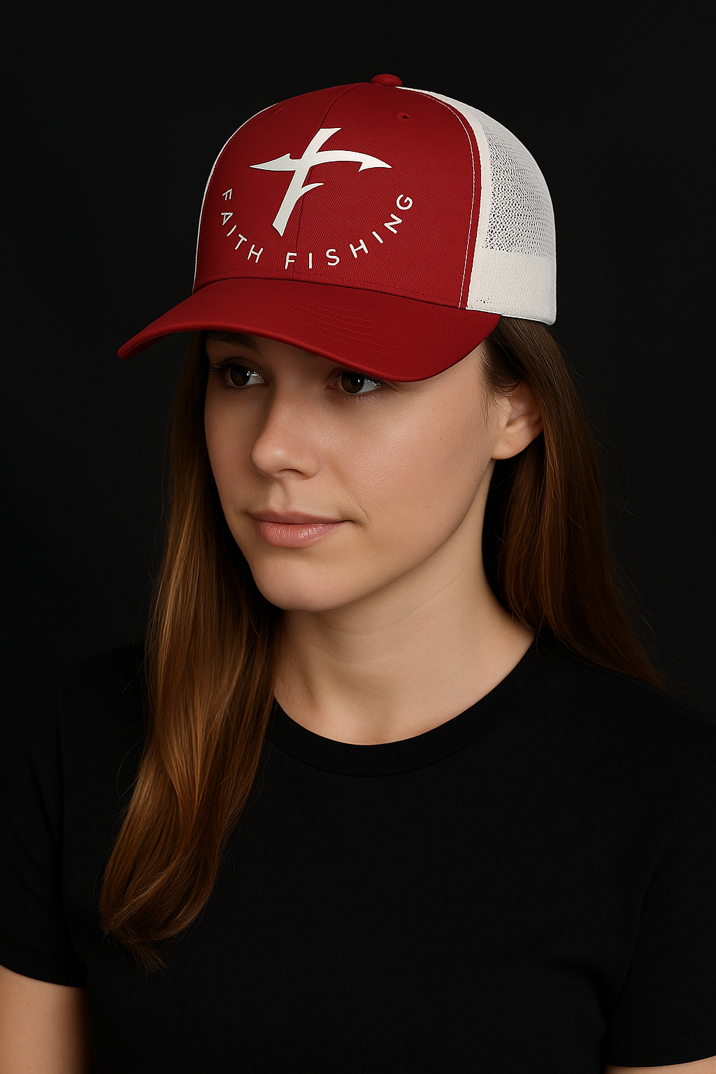 F.F. Burgundy and White Trucker Cap