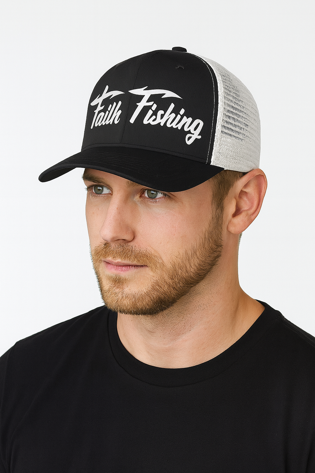 White and Black Trucker Cap