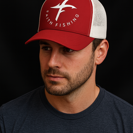 SnapBack Faith Fishing Trucker Hat — Fishing Circle Design, Everyday Comfort