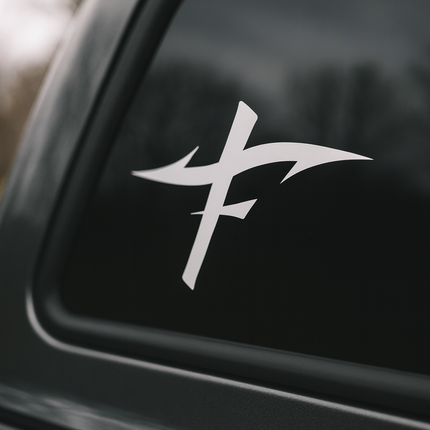 Faith Fishing “Fishing Cross” Symbol Vinyl Decal – Christian Car & Truck Sticker