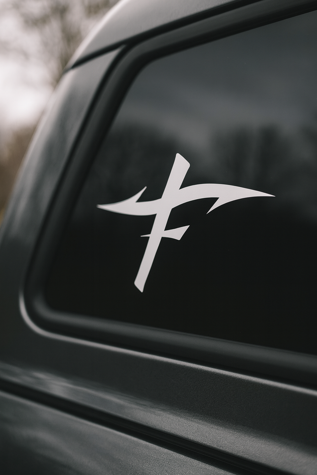 Faith Fishing “Fishing Cross” Symbol Vinyl Decal – Christian Car & Truck Sticker
