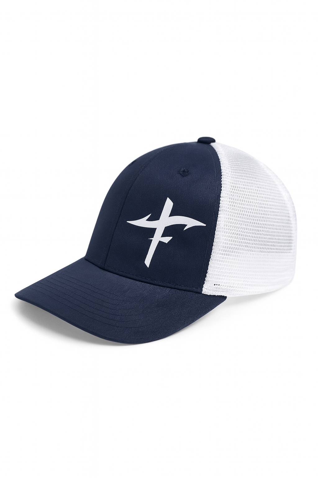 Navy and White Trucker Cap - Cross
