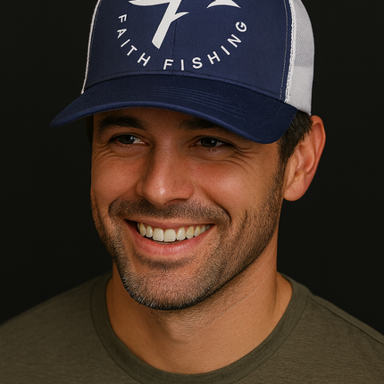 SnapBack Faith Fishing Trucker Hat — Fishing Circle Design, Everyday Comfort