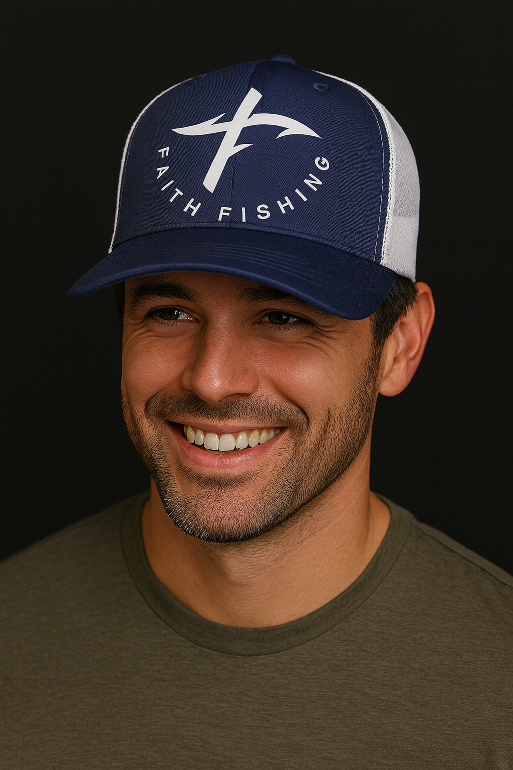 SnapBack Faith Fishing Trucker Hat — Fishing Circle Design, Everyday Comfort
