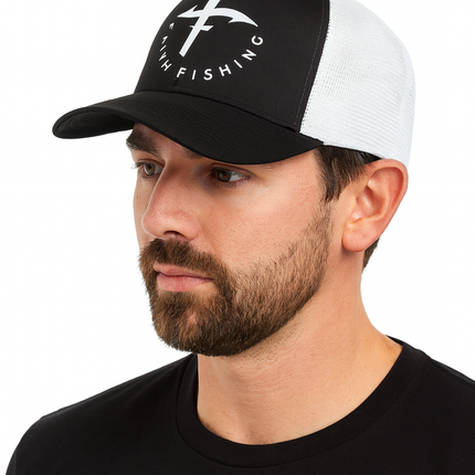 SnapBack Faith Fishing Trucker Hat — Fishing Circle Design, Everyday Comfort