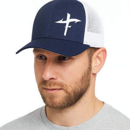 SnapBack Faith Fishing Trucker Hat — Fishing Cross Design, Everyday Comfort
