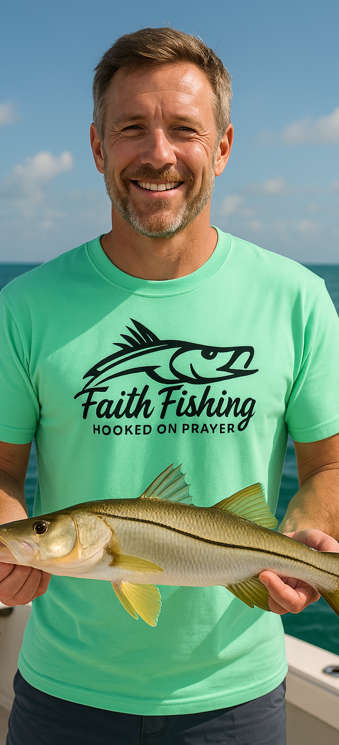 <h3><strong>“I ordered a few shirts from Faith Fishing and I am beyond impressed. The material is soft, comfortable, and perfect for everyday wear. The designs look even better in person—clean, bold, and full of meaning. Shipping was fast, communication was great, and you can tell this company truly cares about its customers. I’ll definitely be ordering more. Highly recommend!”</strong></h3><h4>⭐⭐⭐⭐⭐<br/></h4><p>Aug 2, 2024<br/></p>