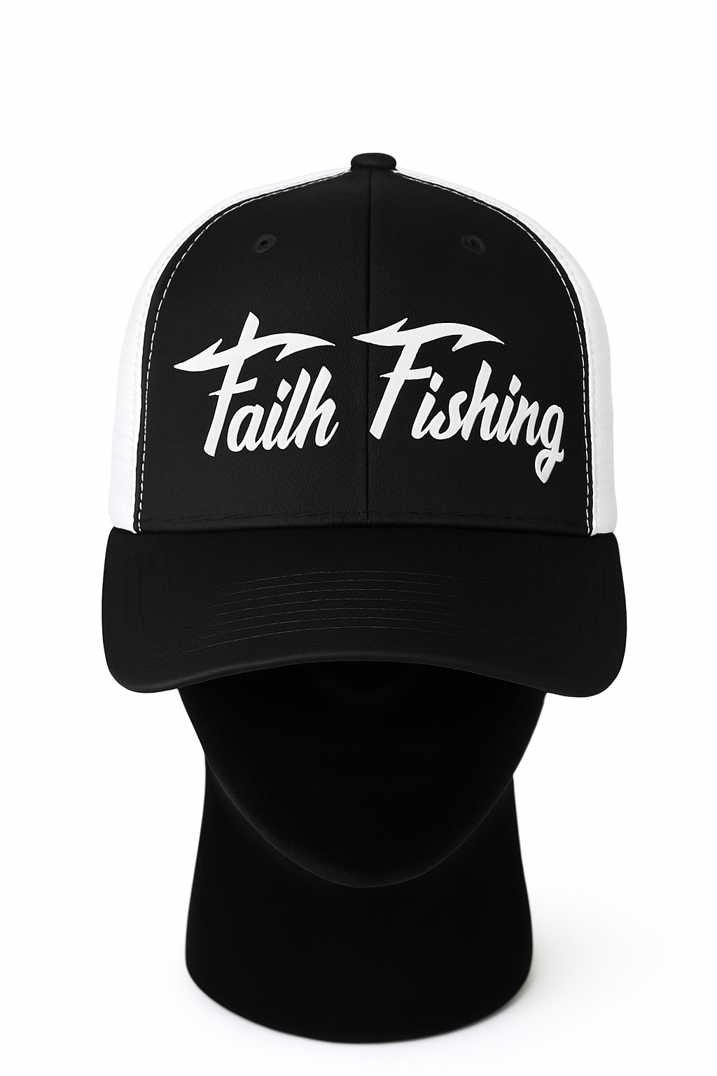 White and Black Trucker Cap