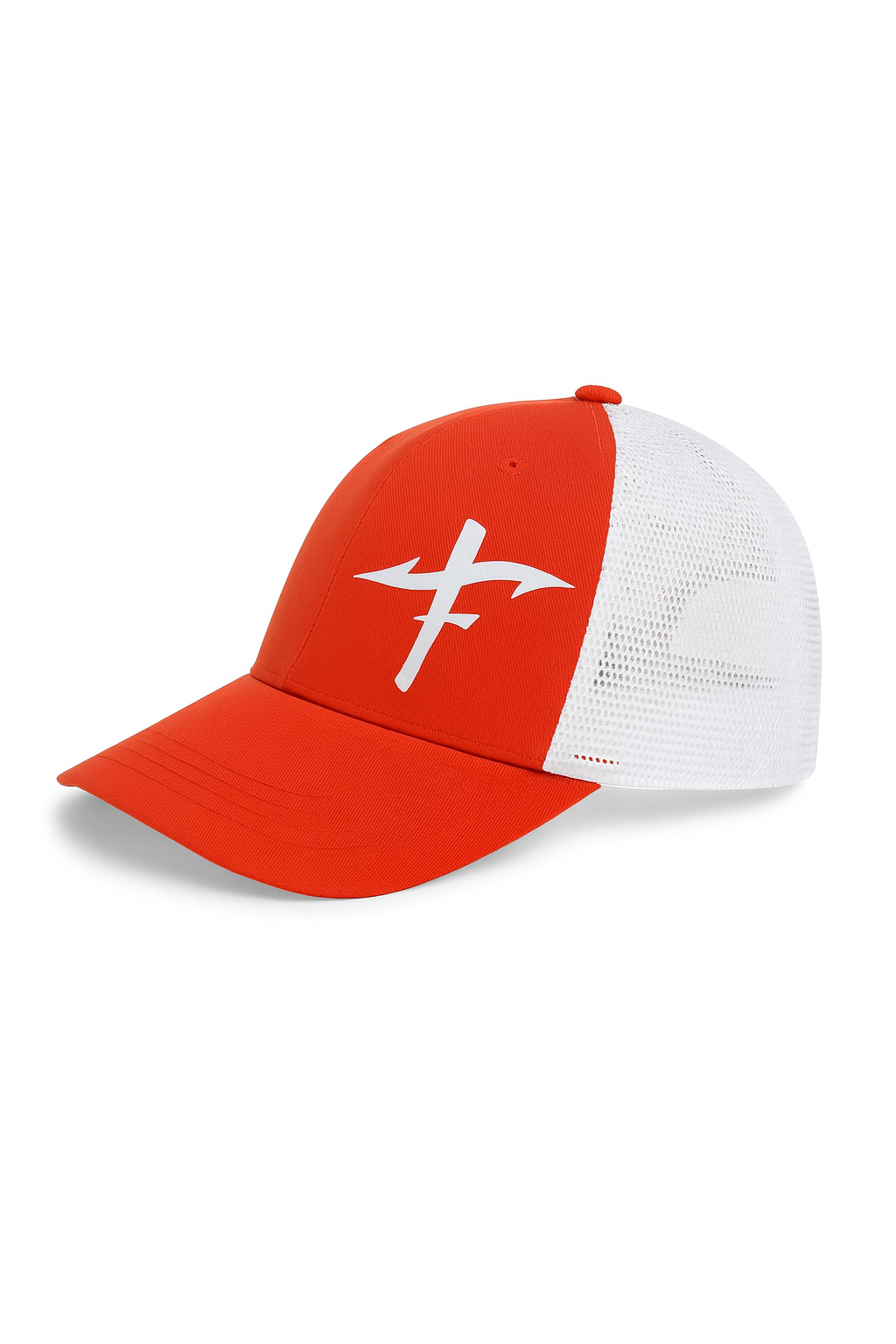 Red and White Trucker Hat - Cross
