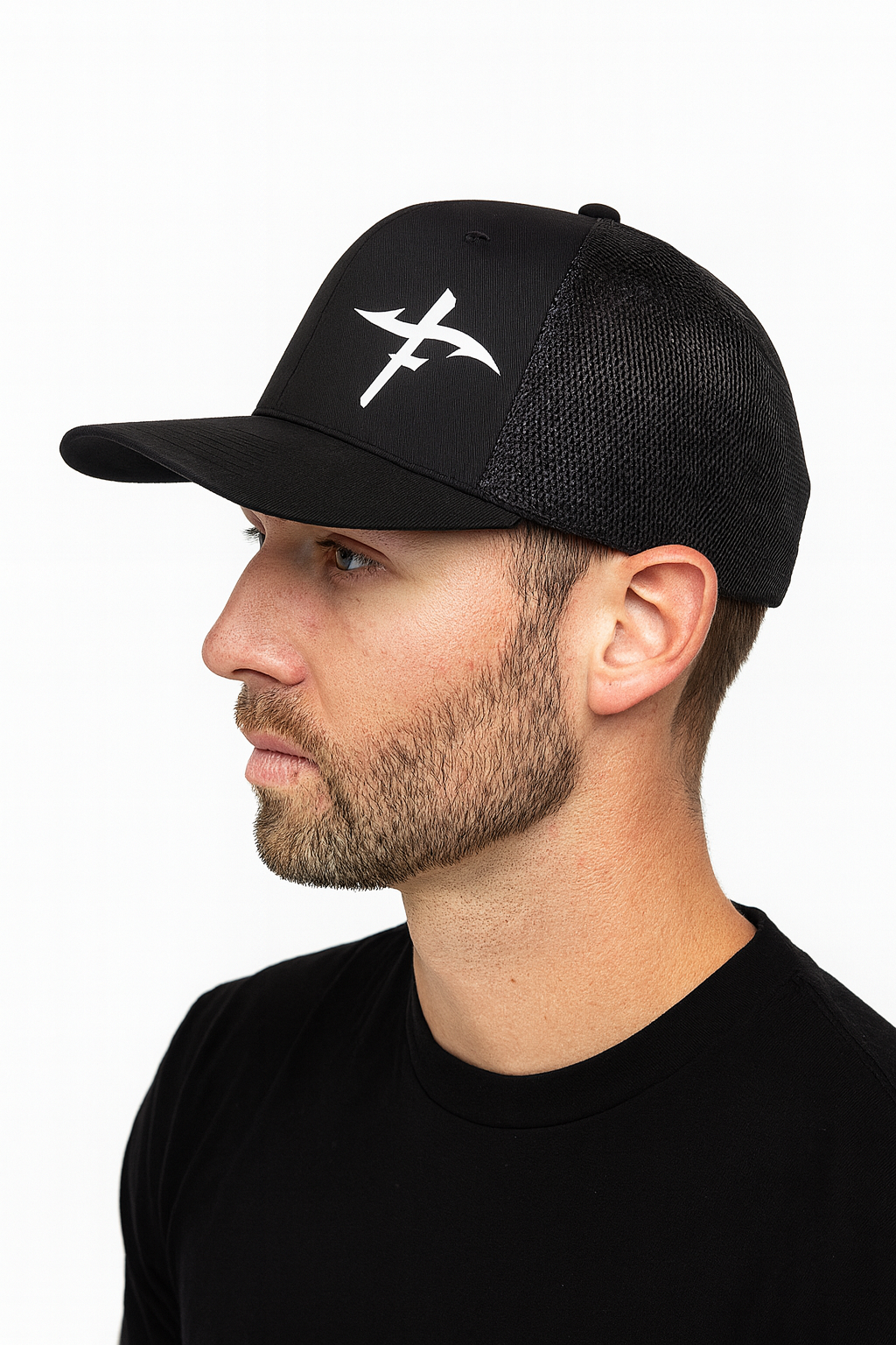 ALL Black Cap with White Cross