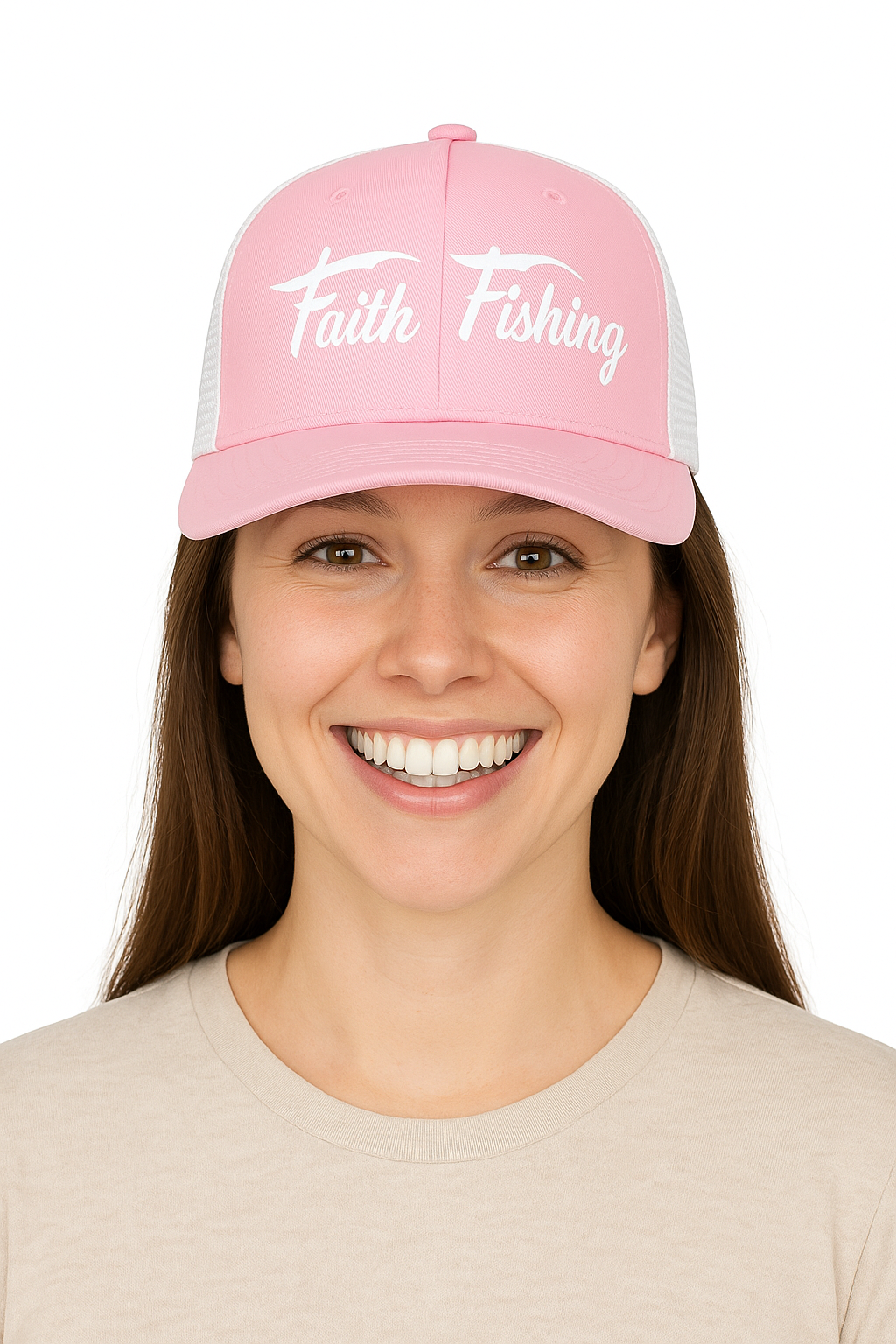 Pink and White Trucker Cap