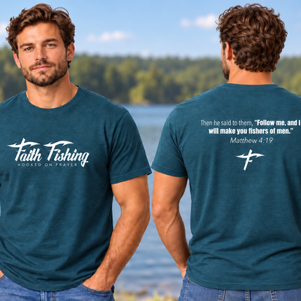 Faith Fishing “Fishers of Men” Matthew 4:19 T-Shirt