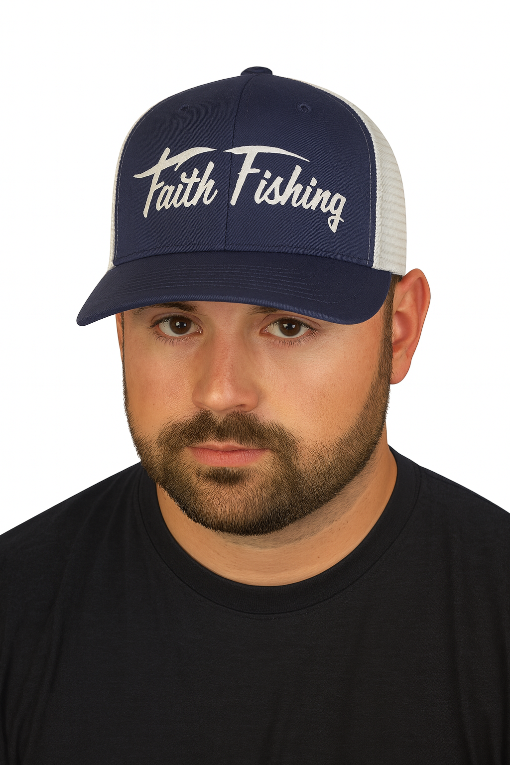 Navy and White Trucker Cap