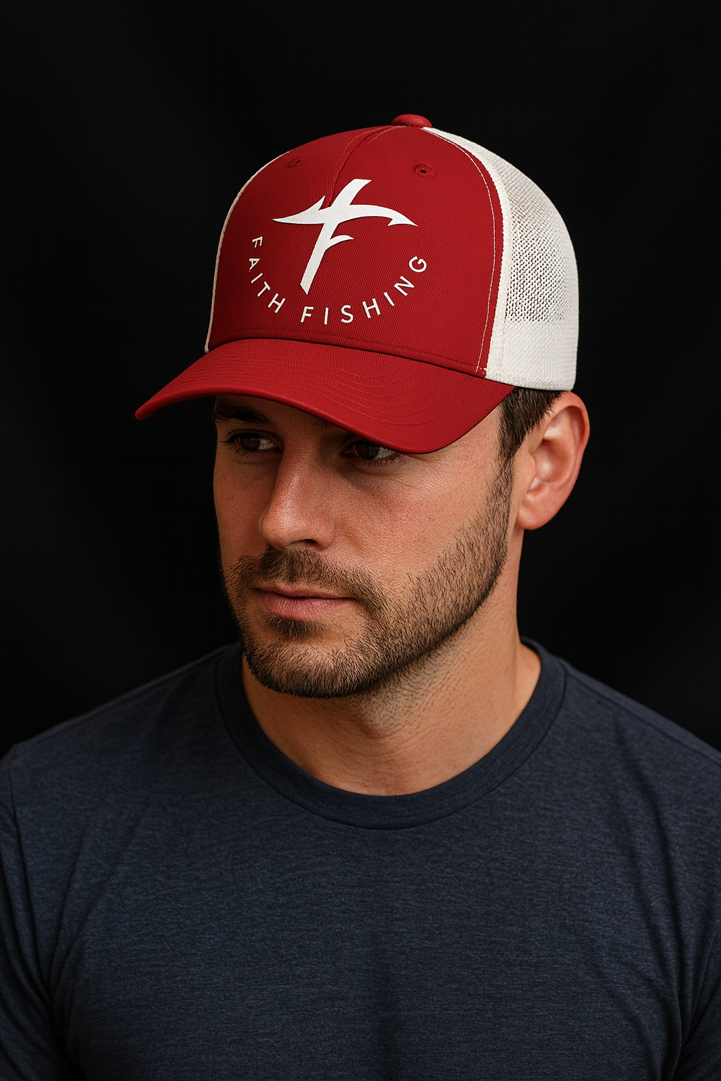 F.F. Burgundy and White Trucker Cap