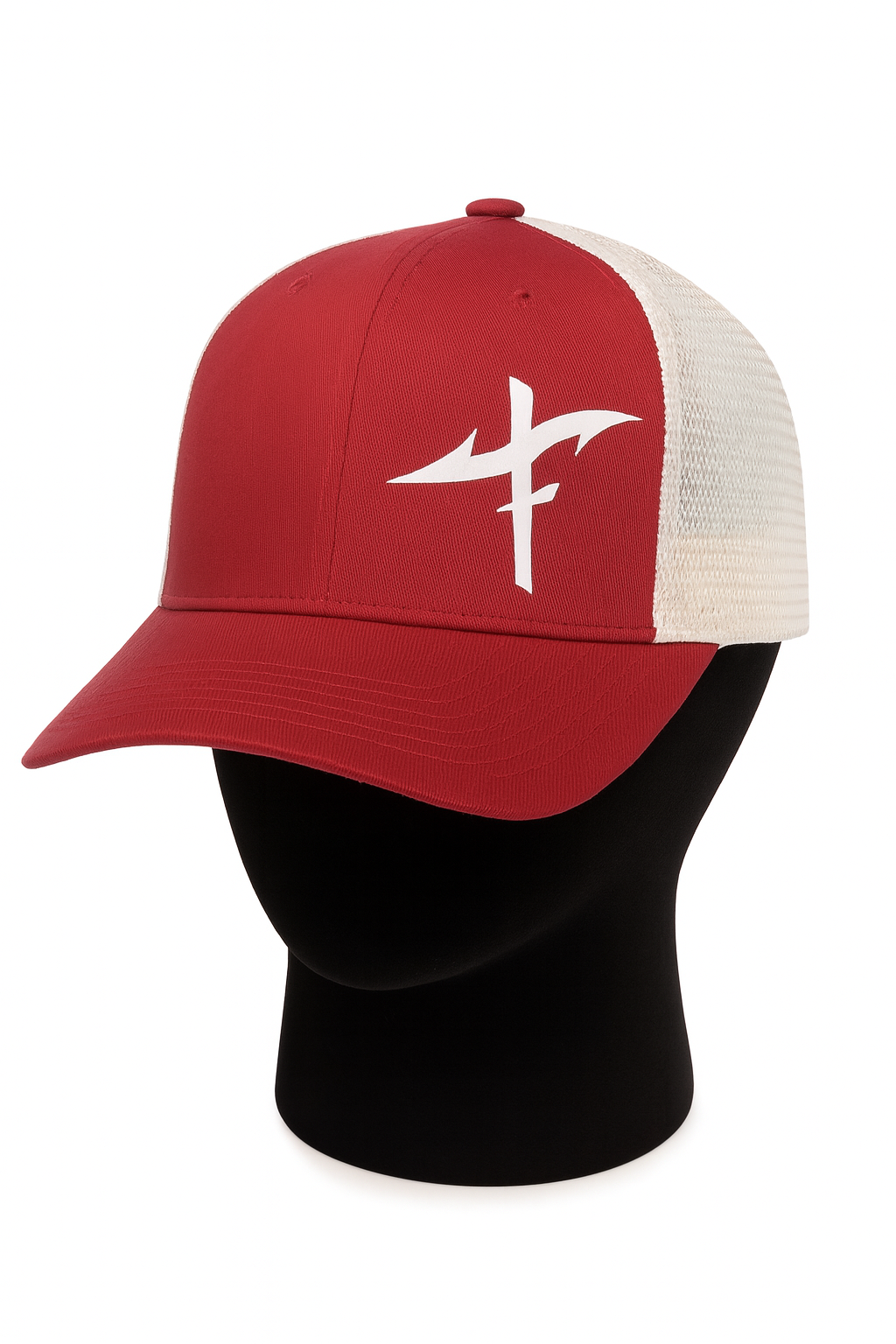 Burgundy and  White Trucker Cap