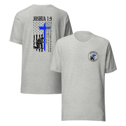 💙 Joshua 1:9 Police Tribute T-Shirt — Faith Fishing Apparel
