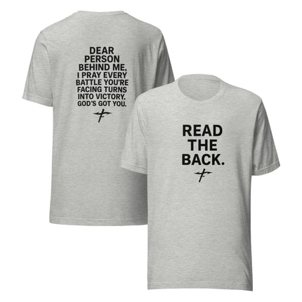 Faith Fishing “Dear Person Behind Me” Prayer Shirt – Unisex Christian Casual Wear