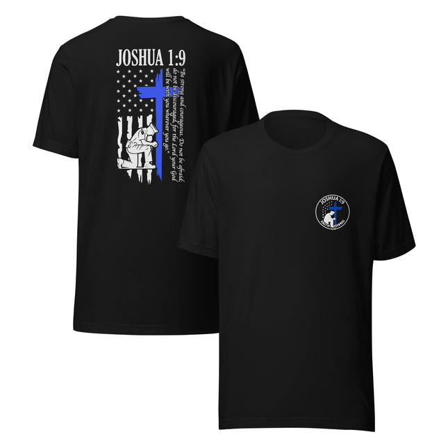 💙 Joshua 1:9 Police Tribute T-Shirt — Faith Fishing Apparel