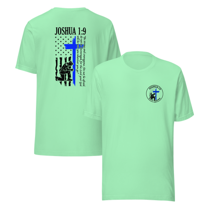 💙 Joshua 1:9 Police Tribute T-Shirt — Faith Fishing Apparel