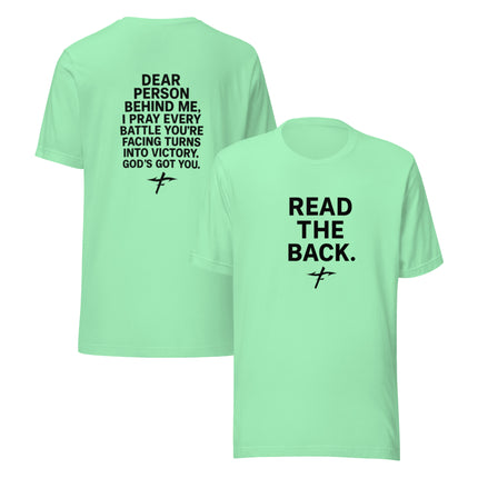 Faith Fishing “Dear Person Behind Me” Prayer Shirt – Unisex Christian Casual Wear