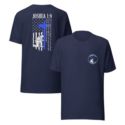 💙 Joshua 1:9 Police Tribute T-Shirt — Faith Fishing Apparel
