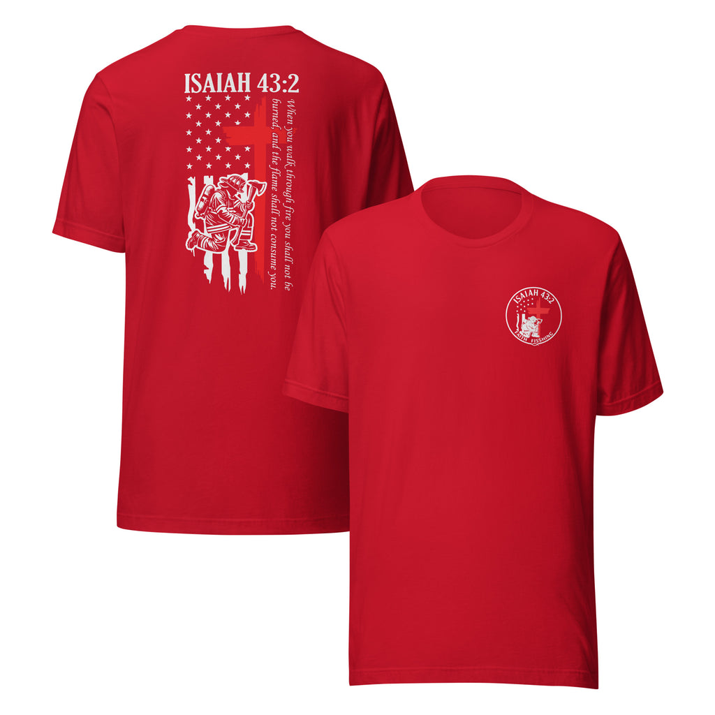 🔥 Isaiah 43:2 Firefighter Tribute T-Shirt — Faith Fishing Apparel