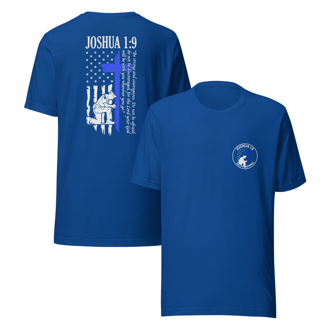 💙 Joshua 1:9 Police Tribute T-Shirt — Faith Fishing Apparel