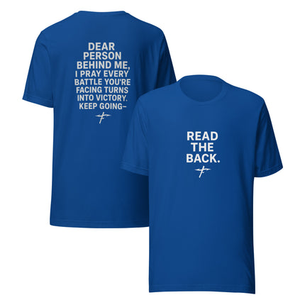 Faith Fishing “Dear Person Behind Me” Prayer Shirt – Unisex Christian Casual Wear