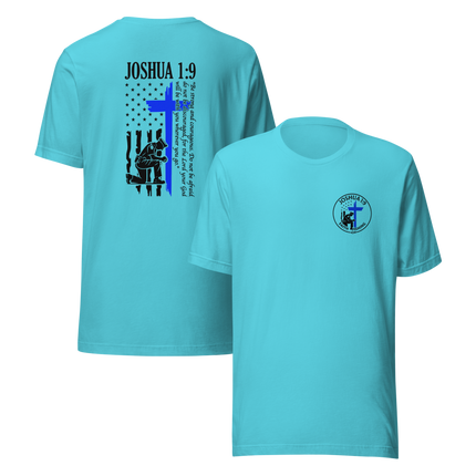 💙 Joshua 1:9 Police Tribute T-Shirt — Faith Fishing Apparel