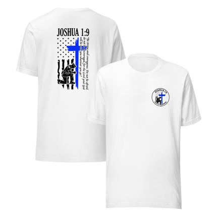 💙 Joshua 1:9 Police Tribute T-Shirt — Faith Fishing Apparel